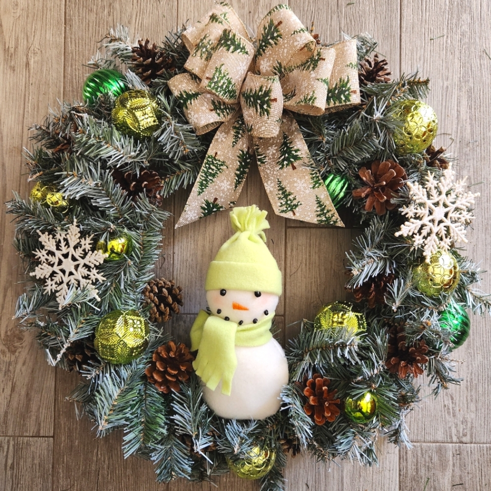 Handmade Winter Wonderland Snowman Wreath